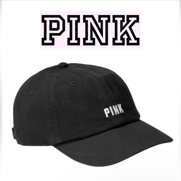 PINK Victoria's Secret Accessories - NWT! PINK Victoria’s Secret baseball hat black with white stitch